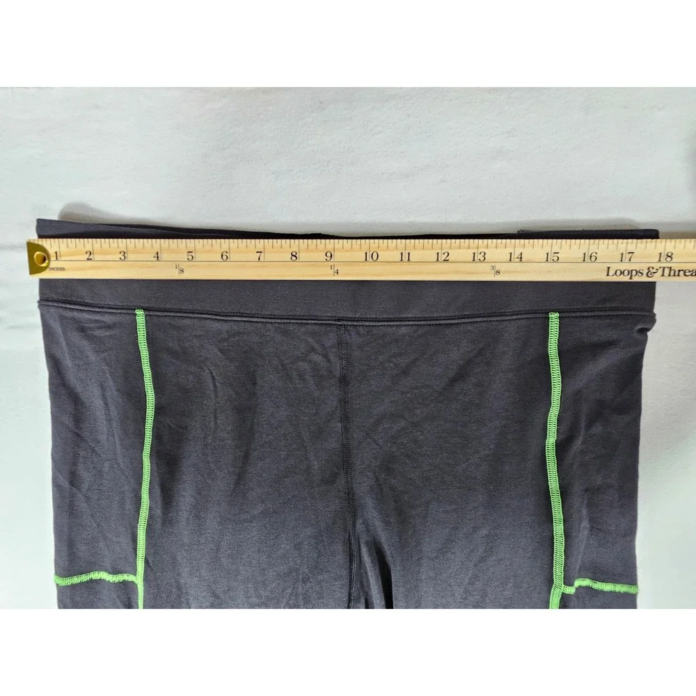 NWT Nike Tight Fit Regular Length Women Black Neon‎ Green Swoosh Legging Size 1X